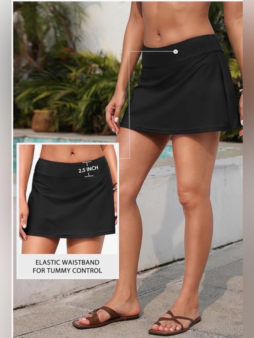 DACI Swim Skirt Swimwear Women’s Size XL Black